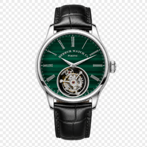 Green tourbillon watch