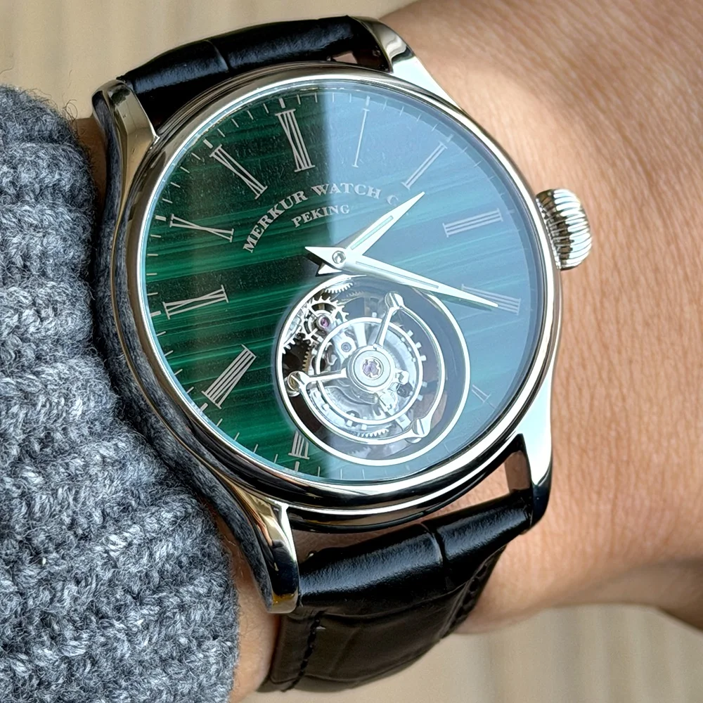 merkur 100% tourbillon watch men's natural stone dial malachite sapphire watch for men mechanical wristwatches relogio masculino merkur 100% tourbillon watch men's natural stone dial malachite sapphire watch for men mechanical wristwatches relogio masculino
