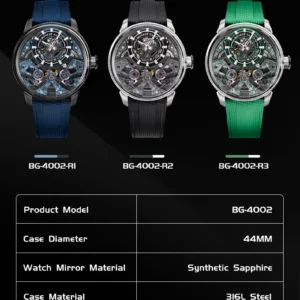 bonest skeleton automatic skeleton dial bg4002 green straps