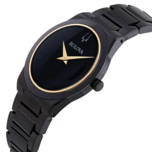 bulova quartz black dial 98a313