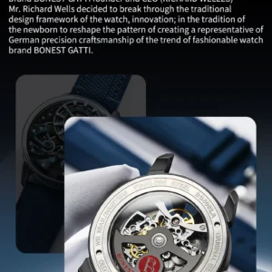 bonest skeleton automatic skeleton dial bg4002 green straps