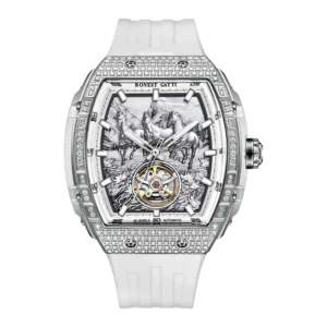 Diamond watch with horses.