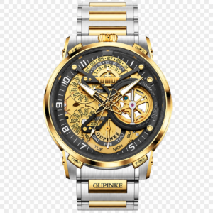 Gold and silver automatic watch