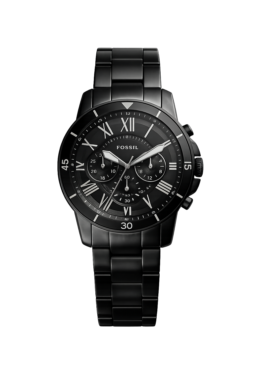 fossil fs5374 luxury men's watch sport quartz chronograph waterproof luminous stainless steel wristwatch relogio masculino Black analog watch with Roman numerals