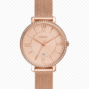 Rose gold watch with crystals