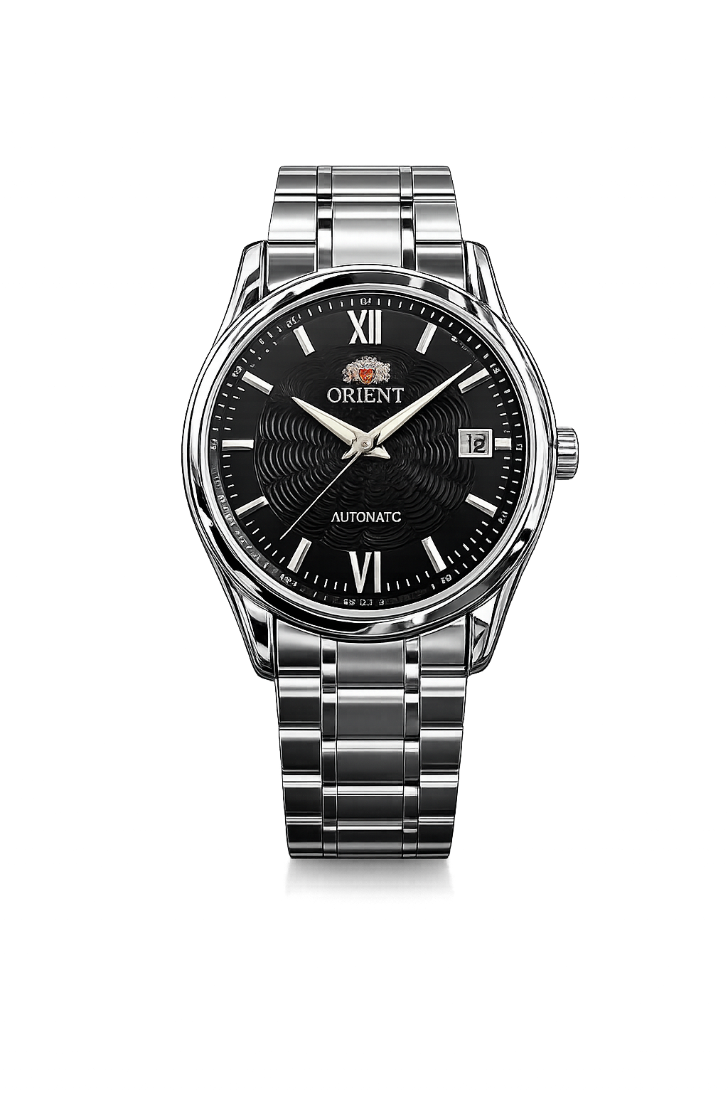 orient double lion classic silver/black automatic men’s watch Men's automatic watch with black dial