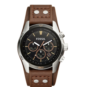 Brown leather men's watch