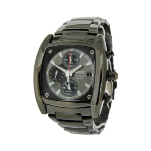 Dark metal chronograph watch