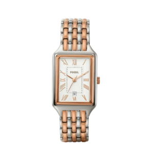 Rectangle two-tone bracelet watch