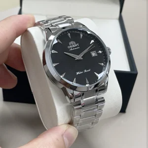 Orient automatic watch with black dial