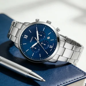 Blue faced men's wristwatch