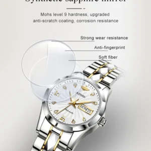 Watch with synthetic sapphire mirror
