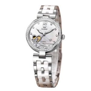Automatic watch with diamond bezel
