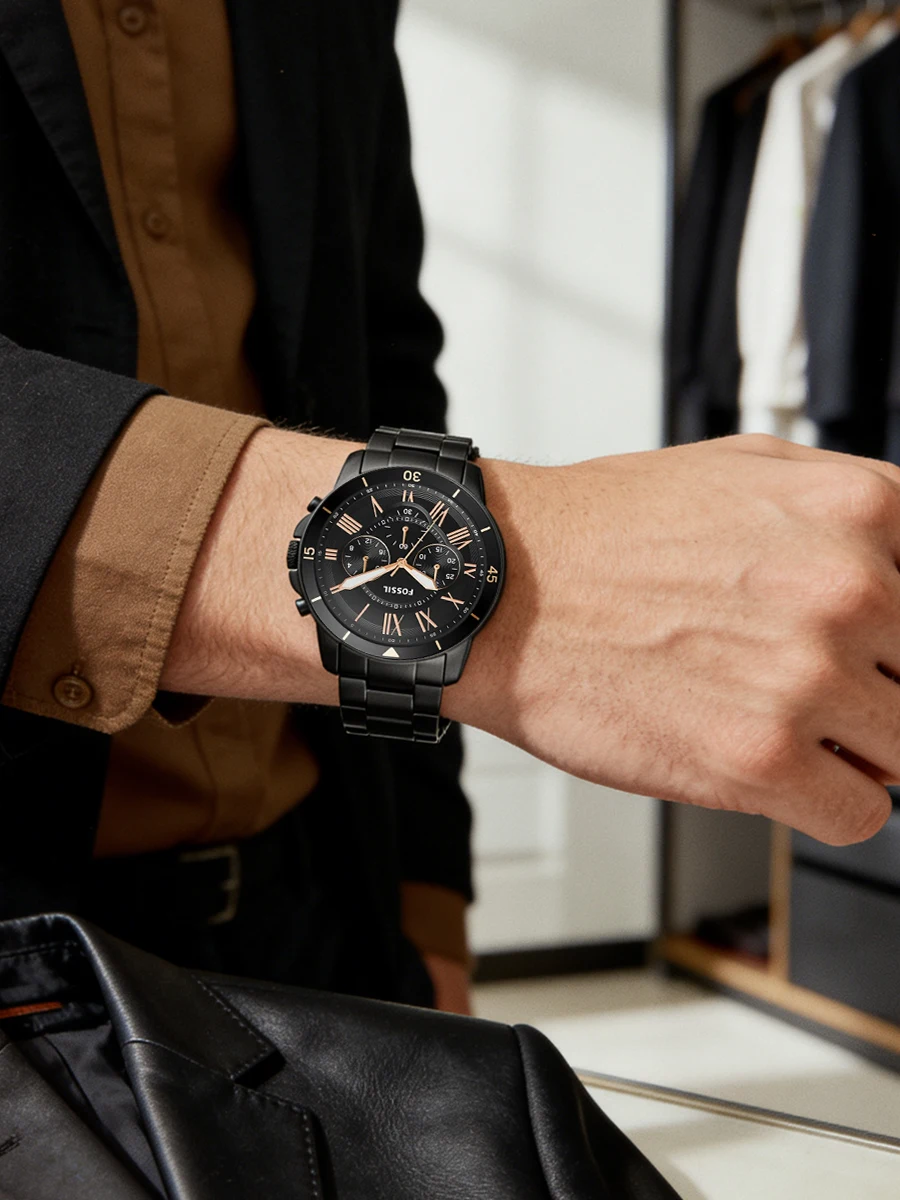 fossil fs5374 luxury men's watch sport quartz chronograph waterproof luminous stainless steel wristwatch relogio masculino Fossil FS5374 Men’s Stainless Steel Chronograph Watch - Image 3