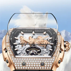Luxury watch with horses.