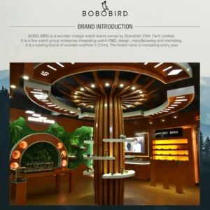 Wooden watch store interior display
