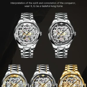 Skeleton automatic watches displayed