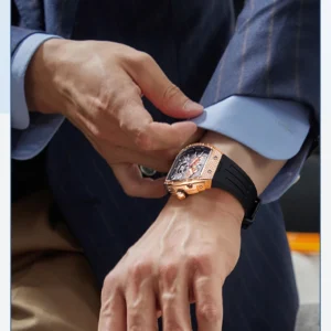 Man's rose gold watch