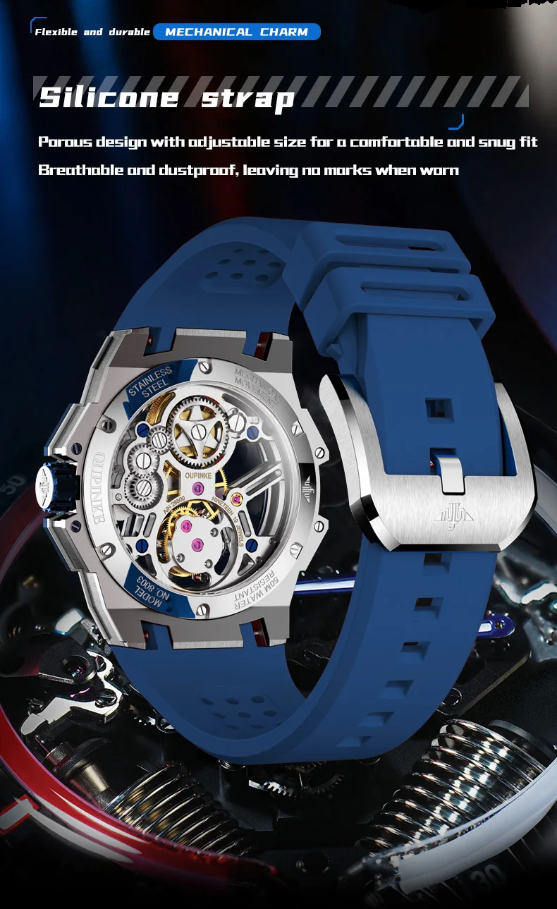 OUPINKE 8003 Skeleton Sport Men’s Watch