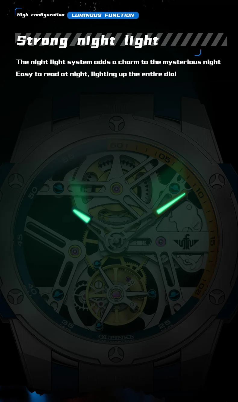 OUPINKE 8003 Skeleton Sport Men’s Watch