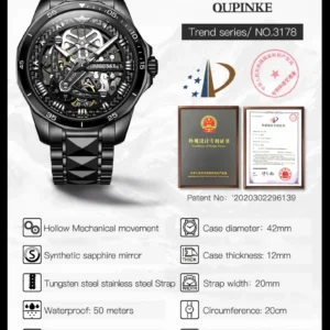 OUPINKE hollow mechanical watch