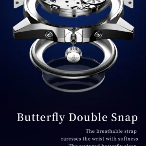 Watch movement details and clasp.