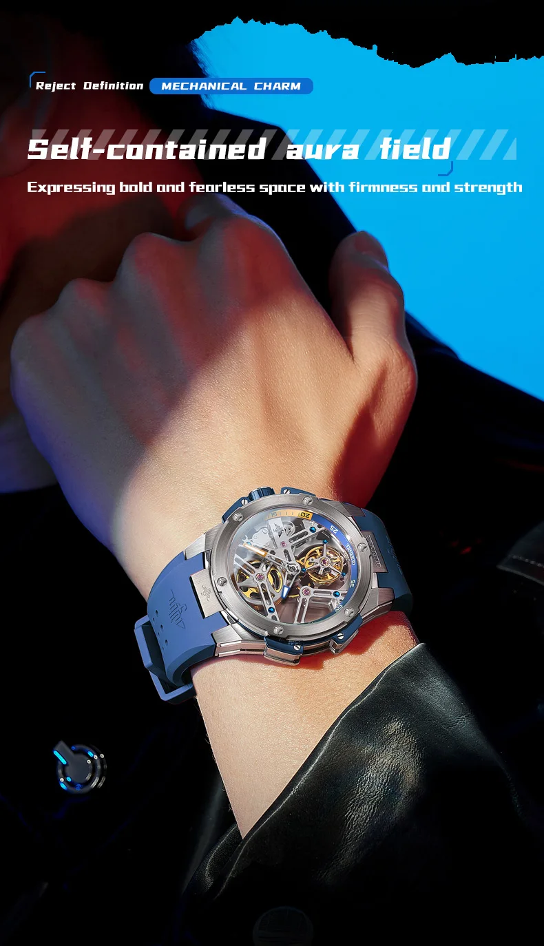 OUPINKE 8003 Skeleton Sport Men’s Watch
