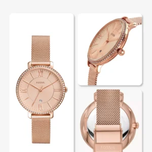 Rose gold mesh watch