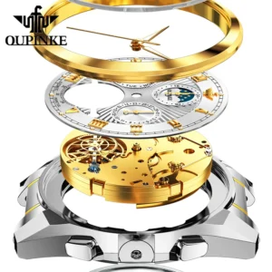 Exploded view luxury watch mechanism