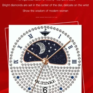 Diamond moon phase watch
