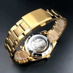 Gold automatic watch back