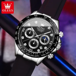 Luxury chronograph watch with moonphase.