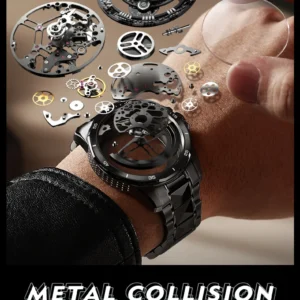 Black mechanical watch components