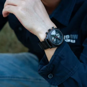 Black watch on wrist