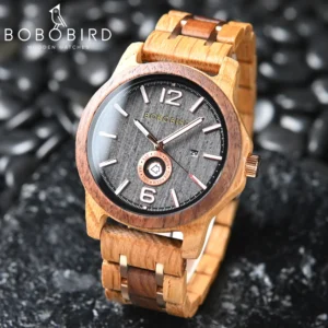 Wooden BoboBird watch detailed shot