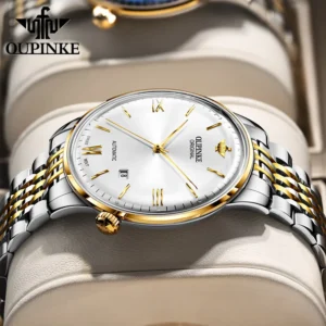 Gold and silver automatic watch