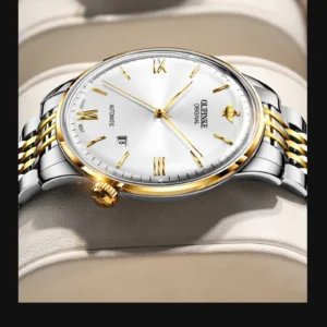 Gold and silver wrist watch