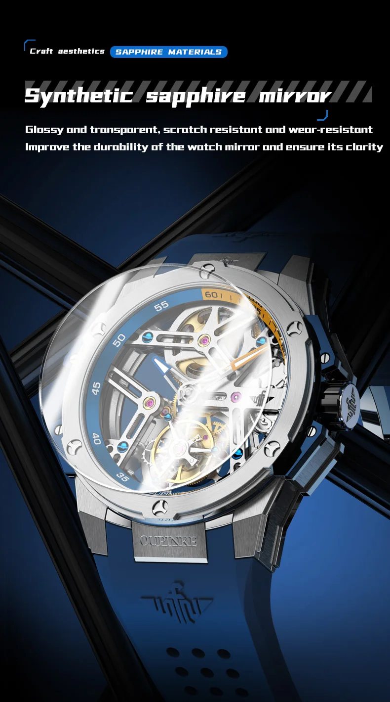 OUPINKE 8003 Skeleton Sport Men’s Watch