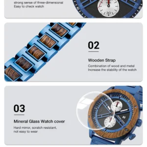 Blue watch details display