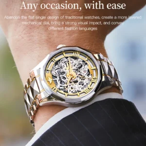 Men's luxury skeleton watch