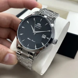 Black faced automatic metal watch