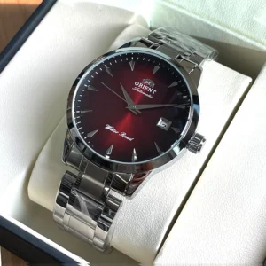 Red dial automatic wristwatch