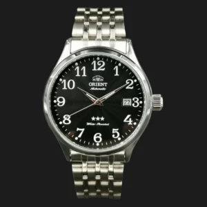 Orient automatic watch with black dial