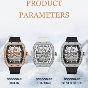 Three stylish watches displayed.