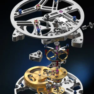Watch movement gears exploded view