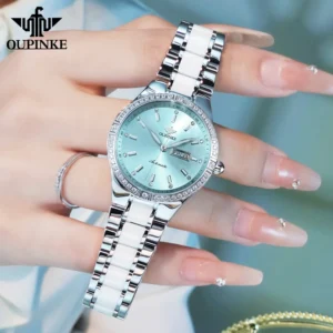Women's silver and white watch