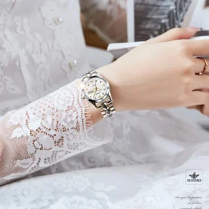 Elegant watch on wrist