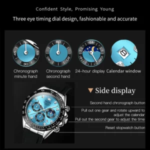Chronograph watch with multiple dials