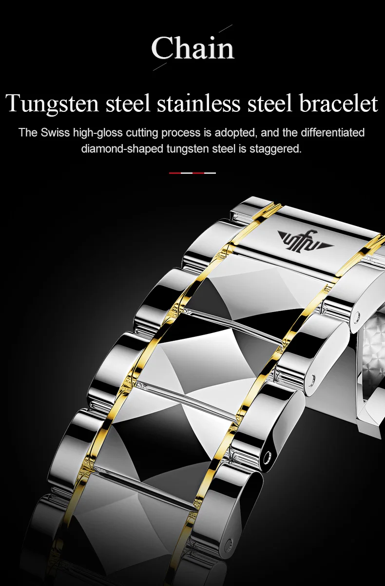 OUPINKE 3169 Men’s Automatic Tungsten Steel Watch
