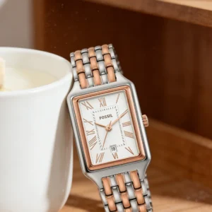 Two-tone rectangular watch